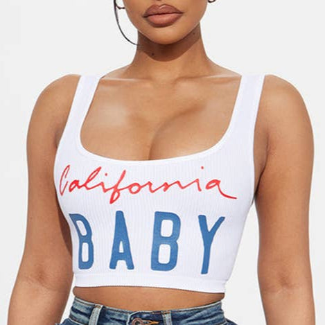 CALIFORNIA BABY RIBBED CROP TANK