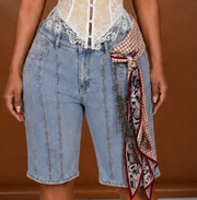 Sculpt Seam Denim Shorts
