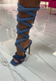 Denim Strap Heels