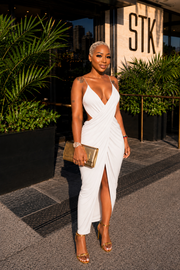 Trophy Wife draped wrap maxi dress