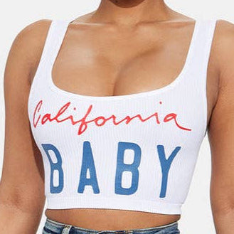 CALIFORNIA BABY RIBBED CROP TANK