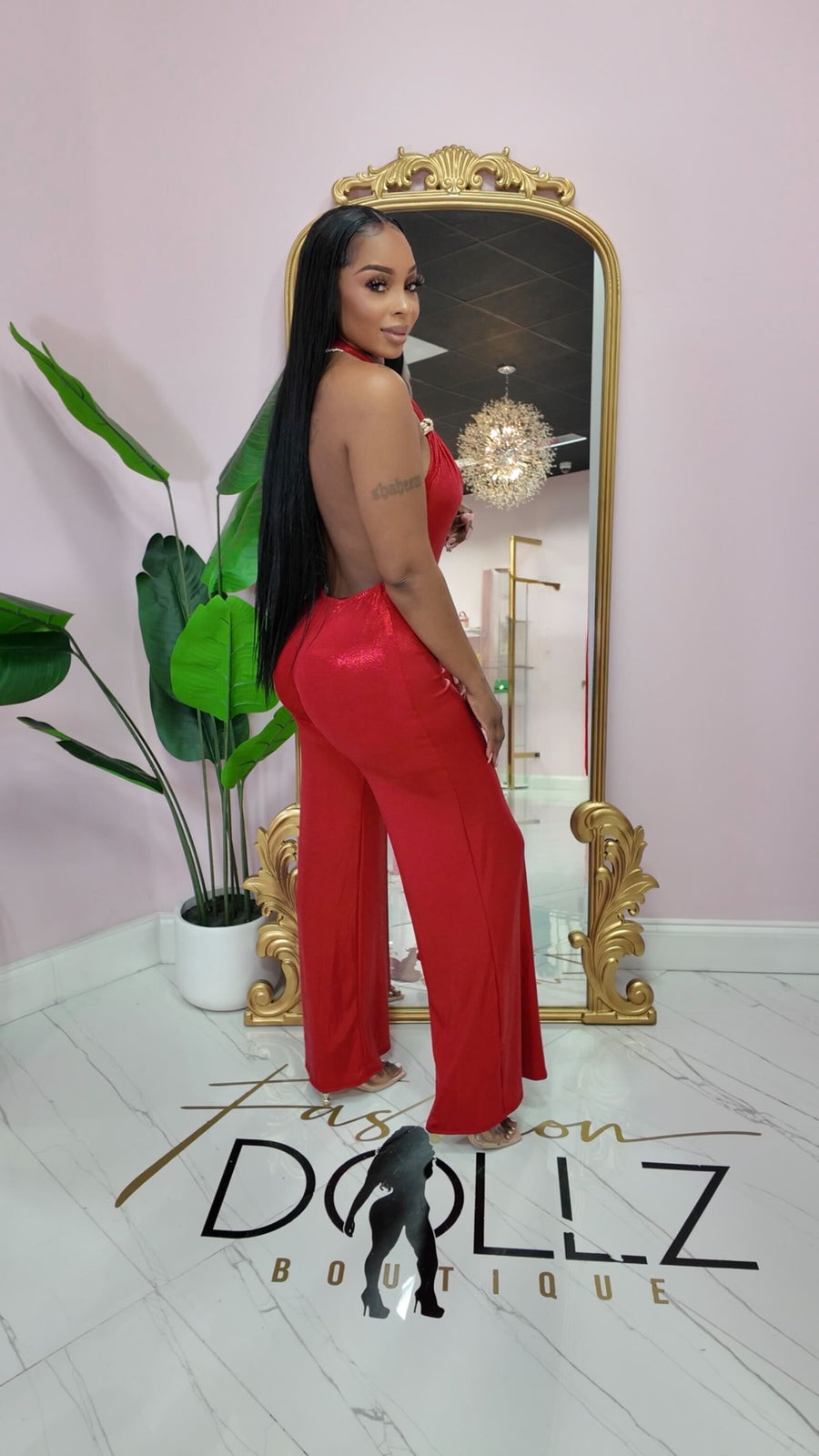 SHIMMER ME DOWN JUMPSUIT.