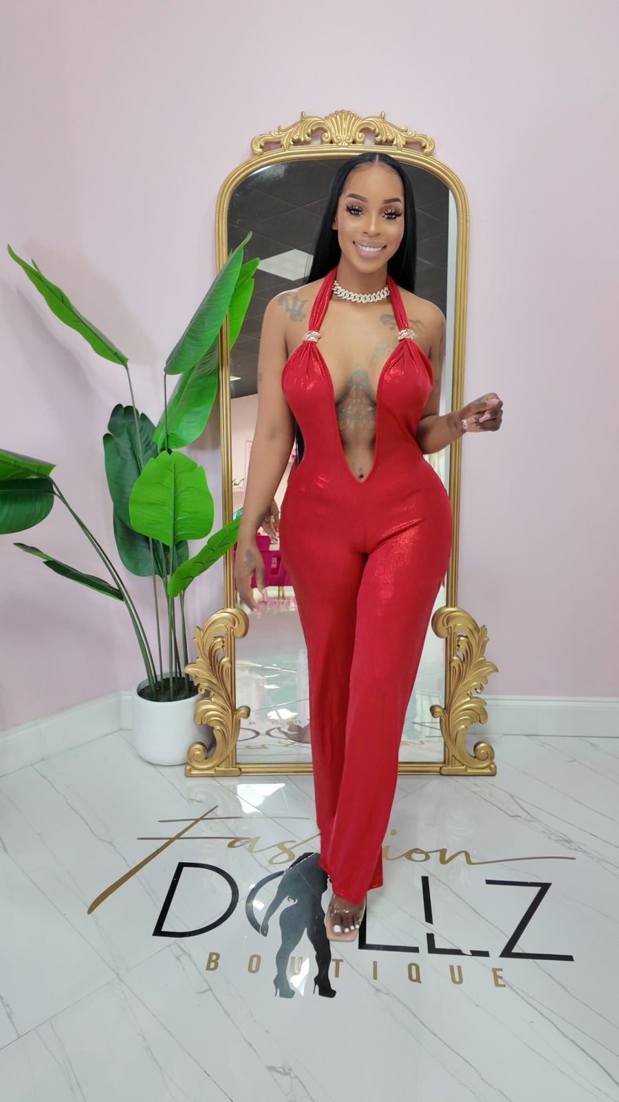 SHIMMER ME DOWN JUMPSUIT.