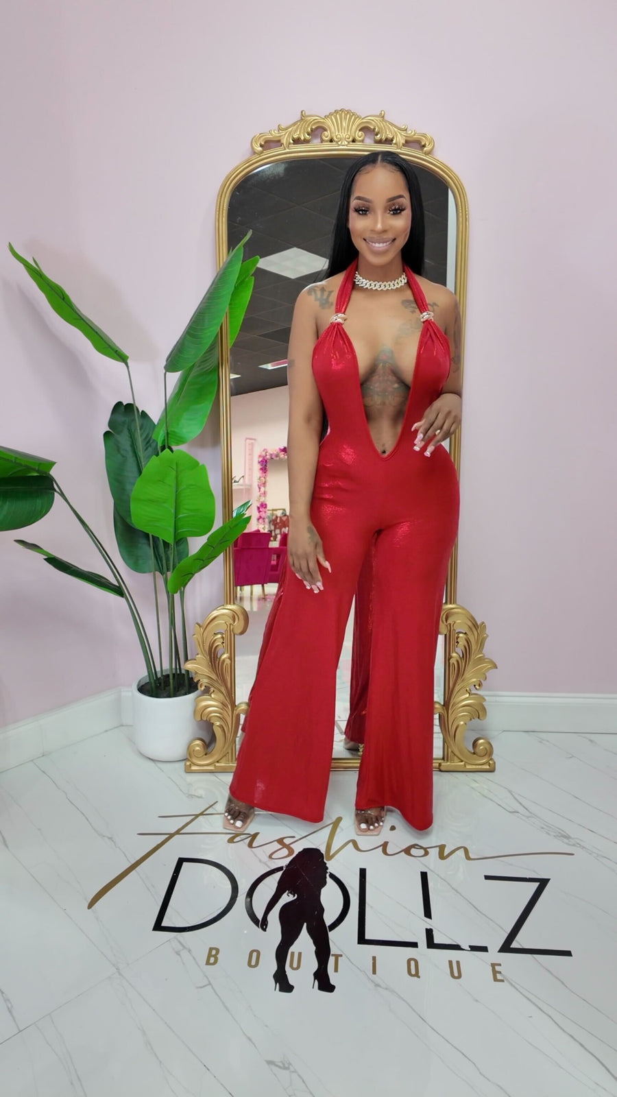 SHIMMER ME DOWN JUMPSUIT.
