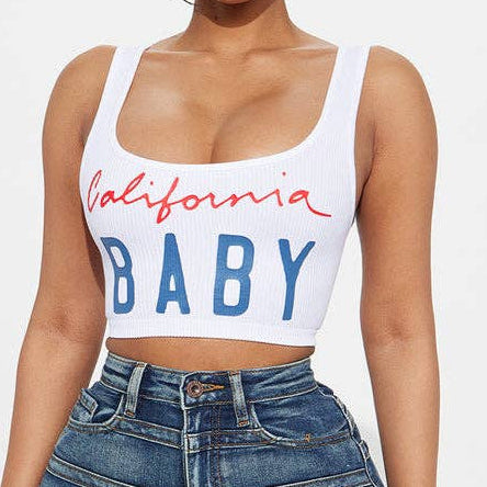 CALIFORNIA BABY RIBBED CROP TANK
