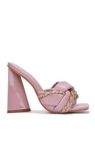 Miah Leather w Chain heels