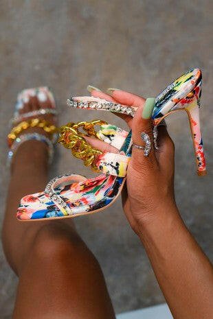 Vavaboom Floral Chain heels